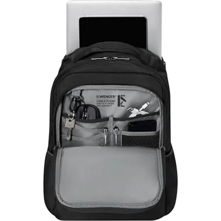 WENGER XE Resist Laptop-Rucksack mit Tabletfach, Notebook bis 16 Zoll, Organizer, 23 l, Damen Herren, Büro Business-Reisen Uni, Schwarz, Nachhaltig, 612737 – Bild 3