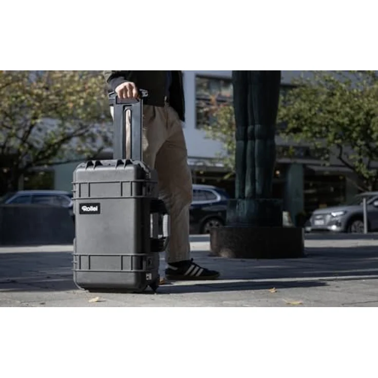 Rollei Hard Case 5737 Trolley – Extrem robuster, bruchsicherer & wasserdichter Koffer mit Flexibler Schaumstoff-Ausstattung, komfortablem Transport, automatischer Druckregulation & Diebstahlschutz in Schwarz – Bild 5
