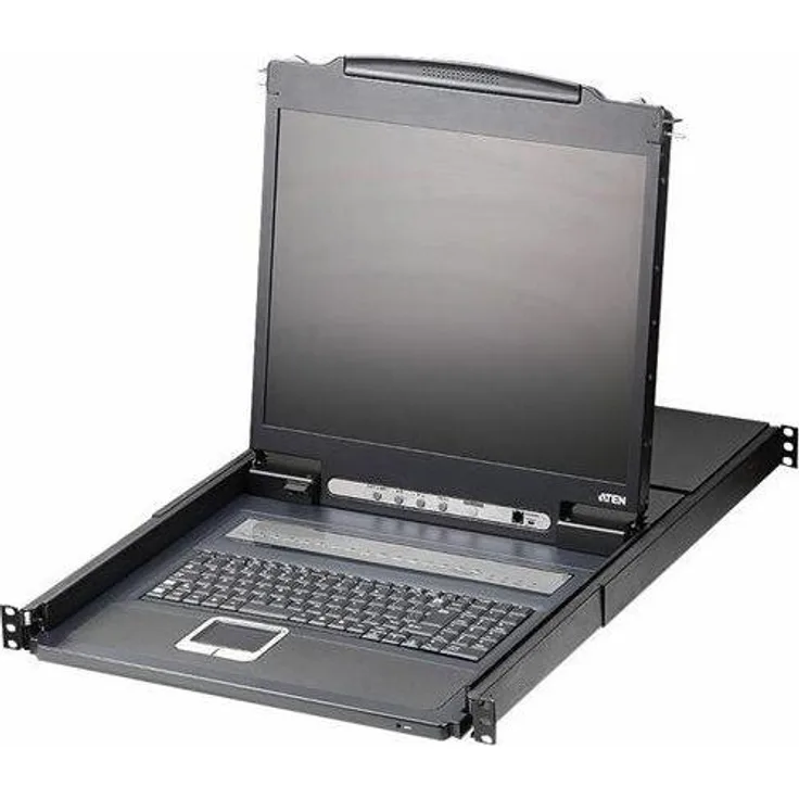 Aten CL1316N-ATA-XG 16-Port KVM Switch mit 19-Zoll LCD-Bildschirm, PS/2-USB, schwarz