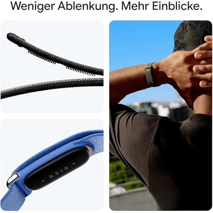 Google Fitbit Air, Aktivitätstracker ohne Display mit Fitness-Tracking, Herzfrequenzmessung und Schlafanalyse, personalisiertes KI-Coaching, bis zu 7 Tage Akkulaufzeit, Obsidian – Bild 4