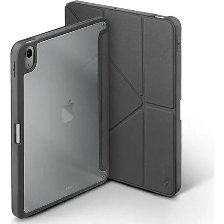 Uniq Moven Hülle für iPad Air 10.9 (2022/2020), Antimicrobial, Grau, verstellbarer Ständer, kompatibel mit Apple Pencil
