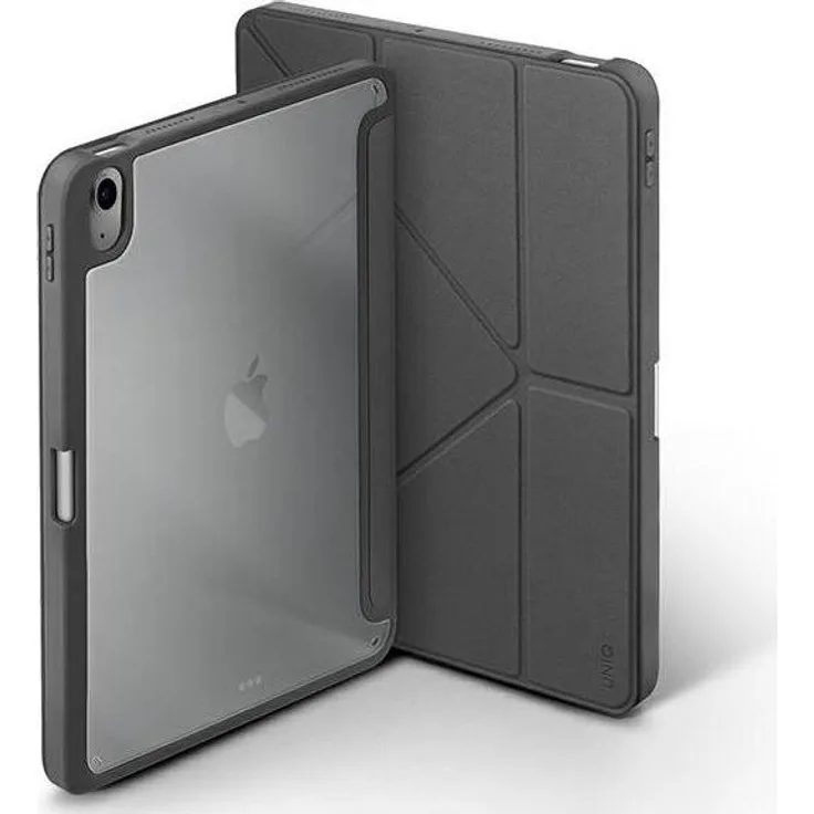 Uniq Moven Hülle für iPad Air 10.9 (2022/2020), Antimicrobial, Grau, verstellbarer Ständer, kompatibel mit Apple Pencil