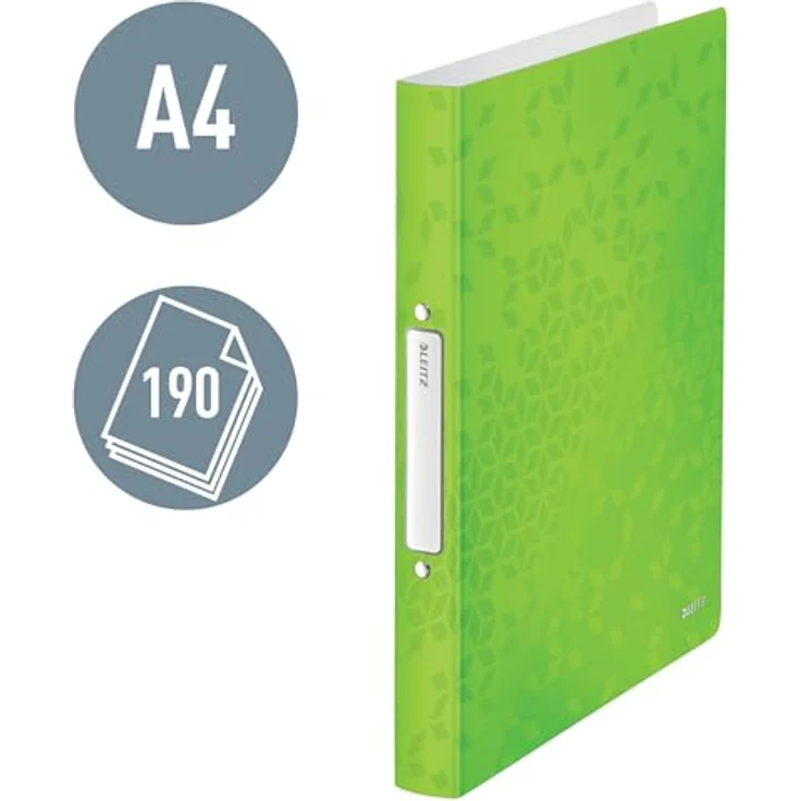 LEITZ Präsentationsordner WOW Ringbuch 2-Ringe grün 3,2 cm DIN A4 - Hochwertiger Ordner mit 2-Ring-Mechanik und stilvoller Prägegrafik – Bild 4