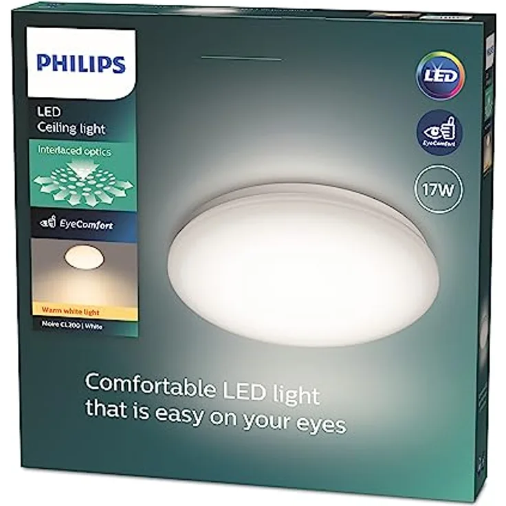 PHILIPS Moire Wand- und Deckenleuchte, 17W, warmweiß, weiß
