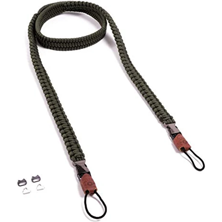 C-Rope Kameragurt THE TRAVELER aus Paracord, Schultergurt mit Schnellverschluss, 140cm, Oliv – Bild 1