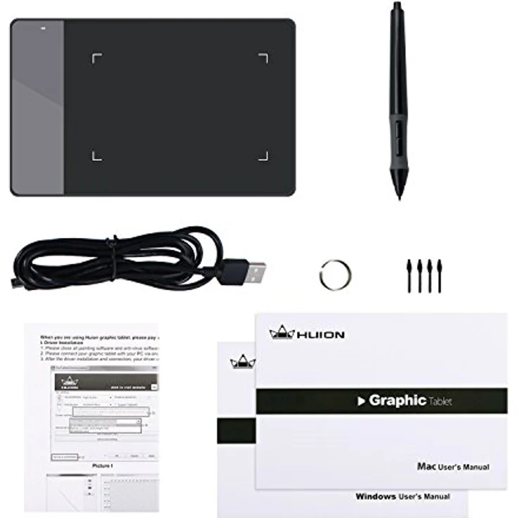 HUION 420 OSU Grafiktablett [inkl. Stift] schwarz - Kompaktes Design, 2048 Druckstufen, ideal für OSU-Spieler – Bild 7