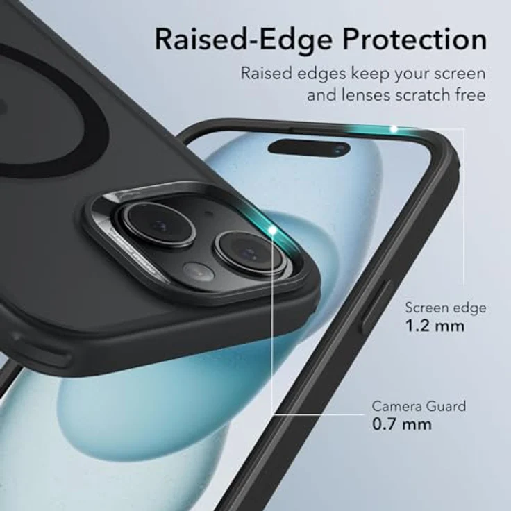 ESR iPhone 15 Hülle, MagSafe-kompatibel, Militärnorm Schutz, vergilbungsbeständig, kratzfeste mattschwarze Rückseite – Bild 5