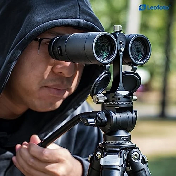 Leofoto LF-BC-03, Binokularadapter aus Aluminium mit kompakt und leichtem Design, schwarz – Bild 2