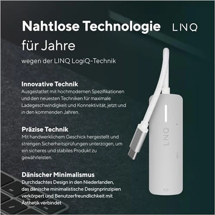 Linq LINQ 4K HDMI Adapter mit PD3.1 und USB-A, 1x HDMI 2.0, bis zu 4K/60Hz, 140 W Power Delivery, 5 Gbit/s USB 3.2 Gen 1 – Bild 5