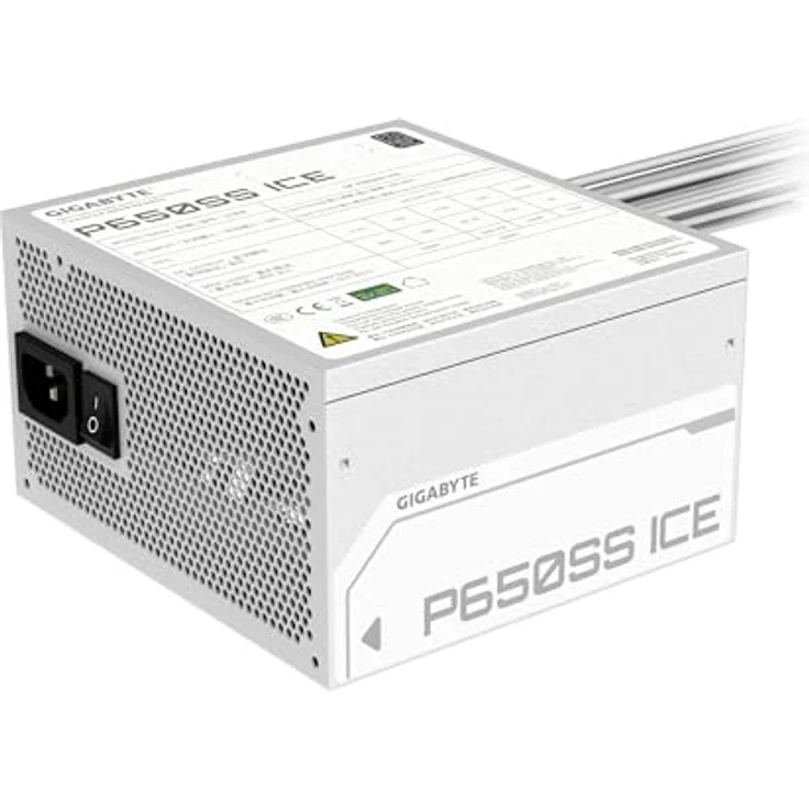 Gigabyte P650SS Ice Netzteil - PCIe 5.0, 80 Plus Silver, Vollmodulares Design, 120-mm-Lüfter, ATX 3.0 kompatibel, EU-Stecker - Ice White Design – Bild 5