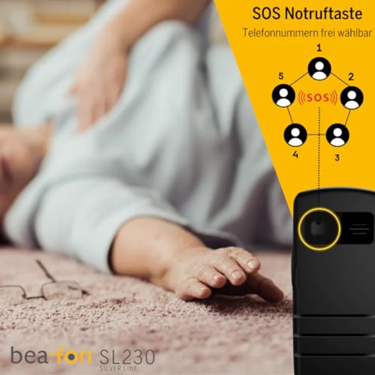 Beafon SL 230, Senioren Handy Schwarz mit 1,8" Display, SOS-Taste und microSD-Speicherkartensteckplatz – Bild 3