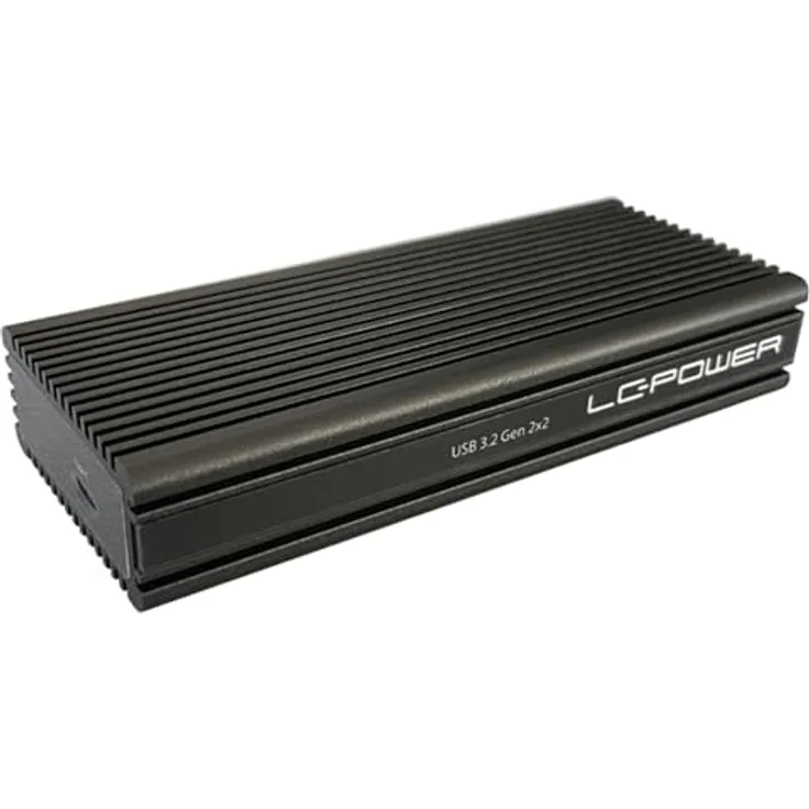LC-Power LC-M2-C-NVME-2X2-RAID USB-C-Gehäuse für NVMe M.2-SSDs, bis zu 20 Gb/s, RAID-Unterstützung, schwarz