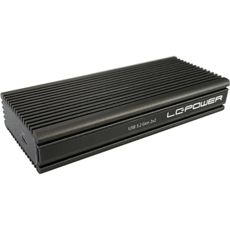 LC-Power LC-M2-C-NVME-2X2-RAID USB-C-Gehäuse für NVMe M.2-SSDs, bis zu 20 Gb/s, RAID-Unterstützung, schwarz – Bild 1
