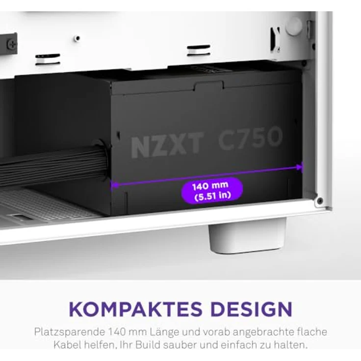NZXT C750 Bronze, 750 Watt PC-Netzteil mit 80 PLUS Bronze-Zertifizierung, modulares Kabelmanagement, schwarz – Bild 8