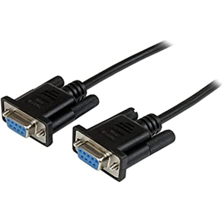 StarTech.com DB9 RS232 Serial Null Modem Cable - Nullmodemkabel - DB-9 (W) - DB-9 (W) - 1,0m - geformt, Flügelschrauben - Schwarz (SCNM9FF1MBK) – Bild 1