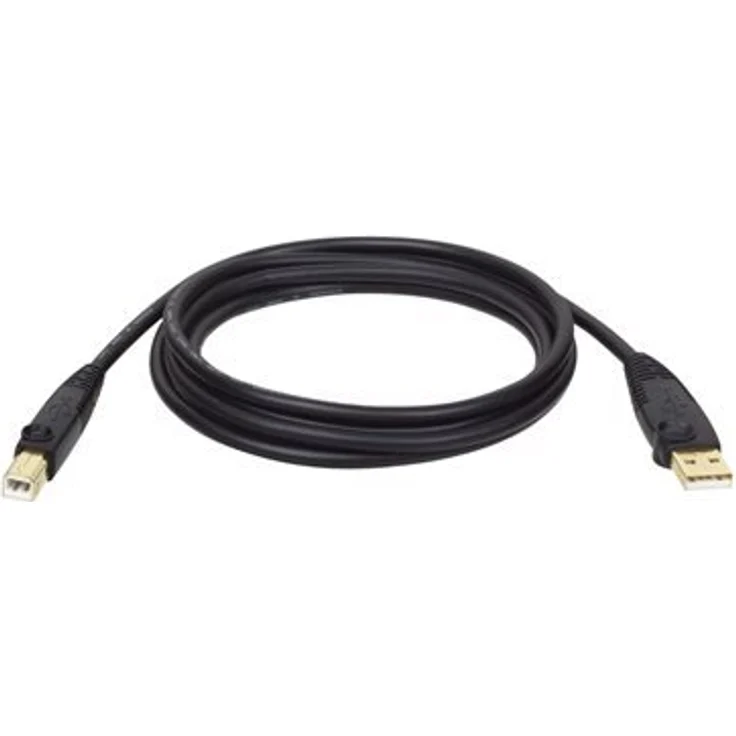 Eaton TRIPPLITE USB 2.0 A/B Kabel M/M, 4,57 m, vergoldete Kontakte, schwarze Farbe, 480 Mbit/s Datenübertragungsrate