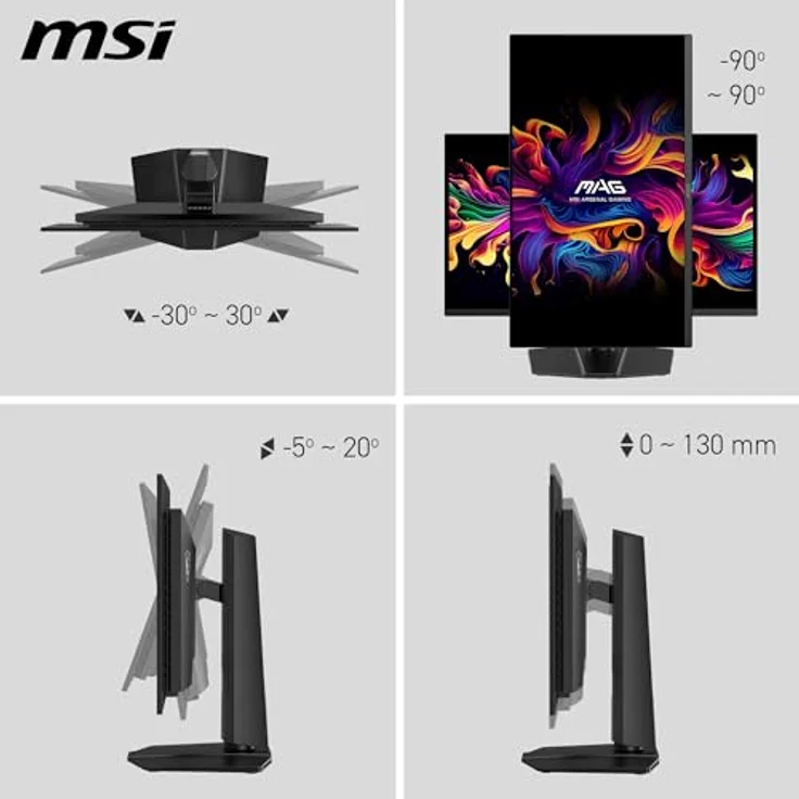 MSI MAG 273QP QD-OLED X24, 26,5-Zoll WQHD Gaming-Monitor mit 240 Hz, 0,03 ms Reaktionszeit, 99% DCI-P3 und DisplayHDR True Black 400 – Bild 4