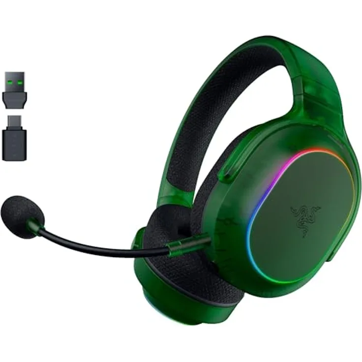 Razer Barracuda X Phantom Green Edition, Kabelloses Multi-Plattform Gaming Headset mit Triforce 40mm Treiber, Dual Wireless HyperSpeed und Bluetooth, 70 Stunden Akkulaufzeit, Phantom Green