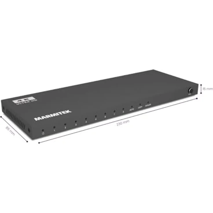 Marmitek Split 618 Pro - 4K60 HDMI Splitter - 1 auf 8, Unterstützt Ultra HD 4K60, HDR, Deep Color, 4:4:4 Chroma Colors (18 Gbit/s), Schwarz – Bild 5
