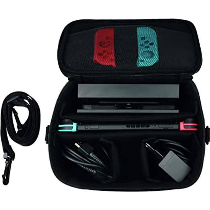 Konix Einteilige Schutz- und Tragetasche mit Schultertasche für Nintendo Switch, Switch Lite und Switch OLED-Konsole, Spiele und Zubehör – Bild 2