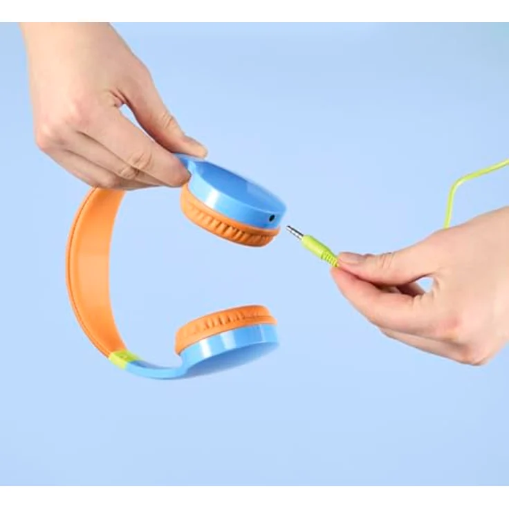 Hama Kinderkopfhörer mit Kabel (85 dB Lautstärkebegrenzung, On-Ear) Kinder-Kopfhörer (Sprachsteuerung, Größenverstellbar, Integriertes Mikrofon, Siri und Google Assistant) in Gute-Laune-Farben – Bild 4