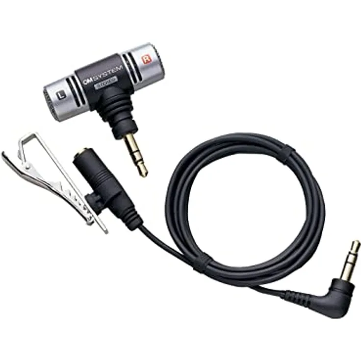 OM SYSTEM ME-51 S Stereo-Mikrofon Digitale Voice Recorder (T-Type) - geeignet für WS-Serie/DM-Serie von Olympus hochwertige Aufnahmen, Schwarz