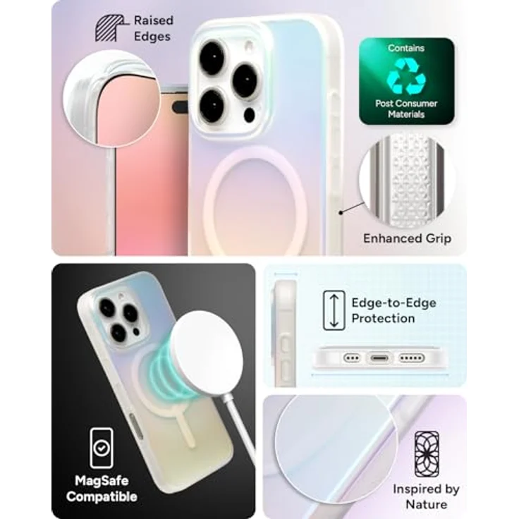 ZAGG Milan Snap, Graphen-verstärkte Hülle für iPhone 16 Pro 6.3-Inch, MagSafe-kompatibel, irisierende Rückabdeckung, stoßfest – Bild 5