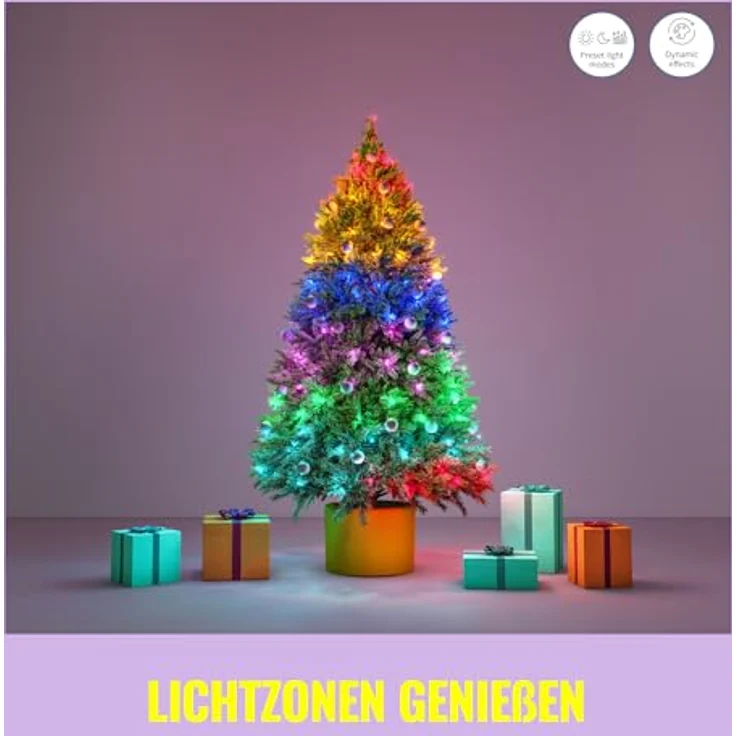 WiZ Fairy Lights 20m LED Lichterkette Outdoor, 160 LEDs, Kalt-Warmweiß & RGB, App-Steuerung, Musik-Sync, 16 Mio. Farben – Bild 8
