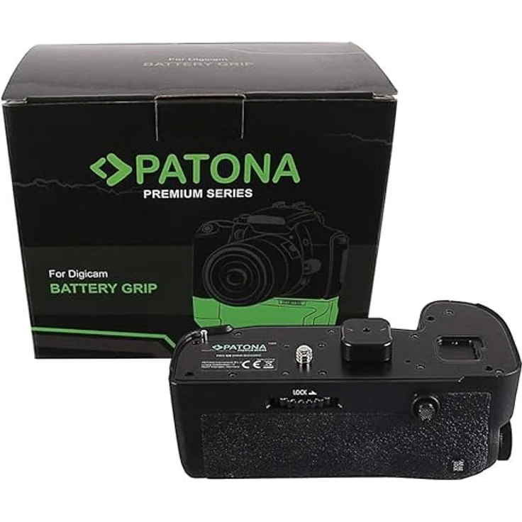 Patona Premium Batteriegriff DMW-BLF19 für Panasonic, ergonomisch, rutschsicher, Schwarz – Bild 1