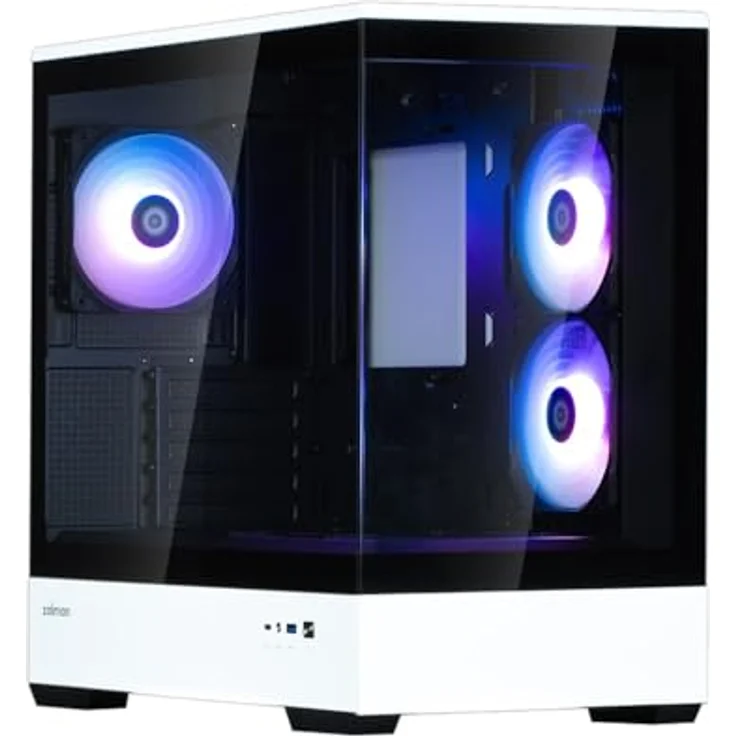 Zalman P30 BW, Mini Tower PC-Gehäuse mit gehärtetem Glas, 3 x 120mm ARGB-Lüftern, Schwarz/Weiß – Bild 5