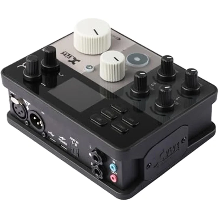 Xvive MOREYOU HUB, Erweiterbares USB-Audio-Interface mit 2x Mikrofon-/Instrumenteneingängen, ADAT-Erweiterung, Zero-Latency Monitoring und Farb-LCD-Display – Bild 3