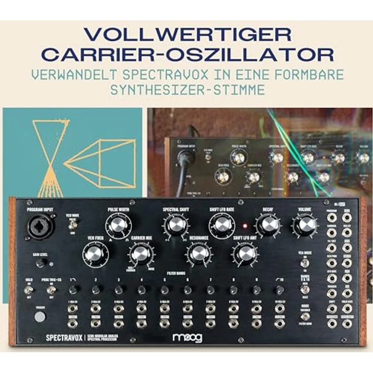 MOOG Spectravox semimodularer Analog Spektral-Prozessor mit CV-Filterbank/Vocoder, spannungsgesteuertem Oszillator, Kopfhörerausgang & 3.5mm Patchbay, lebhafter Sound und flexible Klangformungsfunktionen – Bild 4