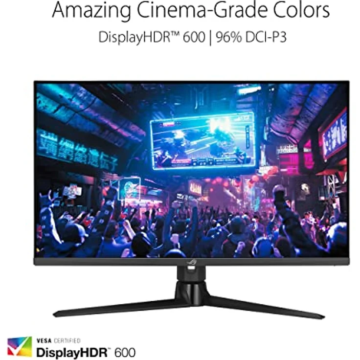 ASUS ROG Strix XG32UQ - 32 Zoll 4k UHD Gaming Monitor - 160 Hz, 1ms GtG, Freesync Premium Pro & G-Sync, DisplayHDR 600 - Fast IPS Panel, 16:9, 3840 x 2160, DP 1.4 DSC, HDMI 2.1, USB, ergonomisch – Bild 5