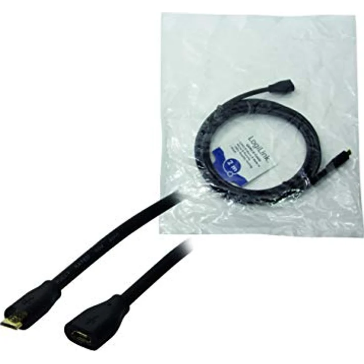 Logilink - USB-Verlängerungskabel - Micro-USB Typ B (M) bis Micro-USB Typ B (W) - USB 2.0 - 2 m - Schwarz (CU0123) – Bild 4