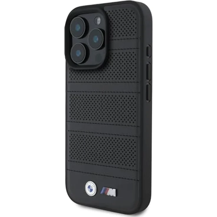 BMW Smartphone-Hülle BMW Apple iPhone 16 Pro Hardcase Perforated Stitched Line MagSafe aus ökologischem Leder mit TPU-Seiten, metallischem BMW-Logo und M Power-Emblem – Bild 2