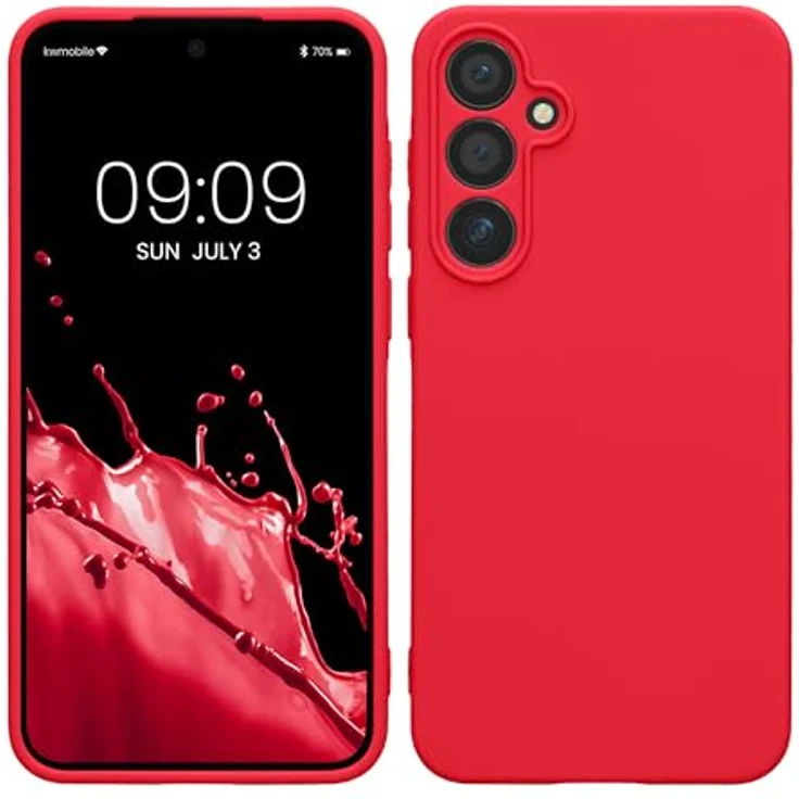 kwmobile Handyhülle für Samsung Galaxy A55 5G - weiches Silikon Case in Neon Pink, flexibel, reißfest, rutschfest und mit präzisen Ausschnitten für Kamera und Anschlüsse – Bild 1