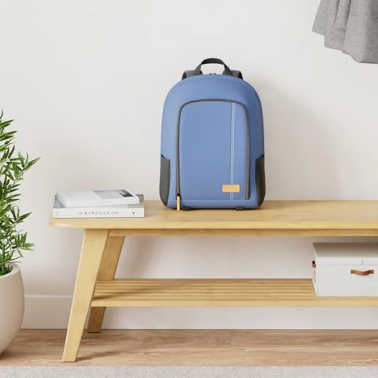 TARION Kamerarucksack, Spiegelreflex Fotorucksack, wasserdicht, leicht und kompakt, 15 Zoll Laptopfach, Regenhaube, blau – Bild 2