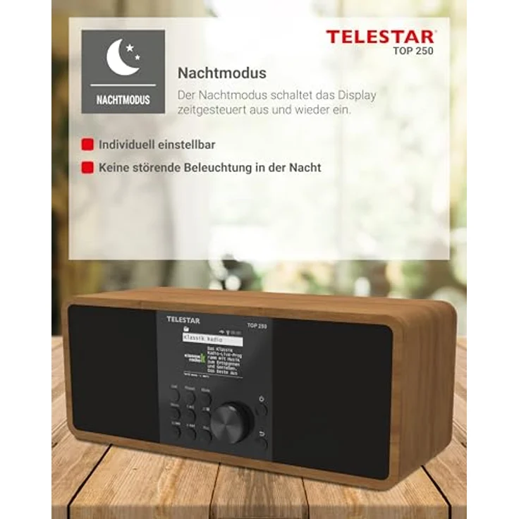 Telestar TOP 250, Internetradio mit DAB+, FM, Bluetooth 5.3, WLAN, braun – Bild 10