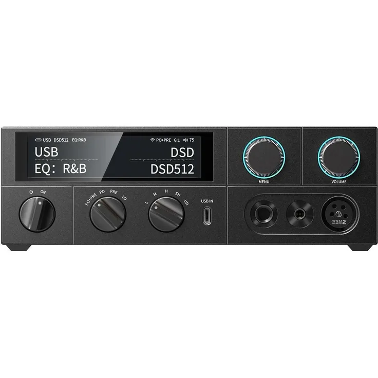 FiiO K15, Kopfhörerverstärker mit USB-DAC, Klangregelung, Gain-Schalter, Bluetooth, WLAN, Airplay, Schwarz