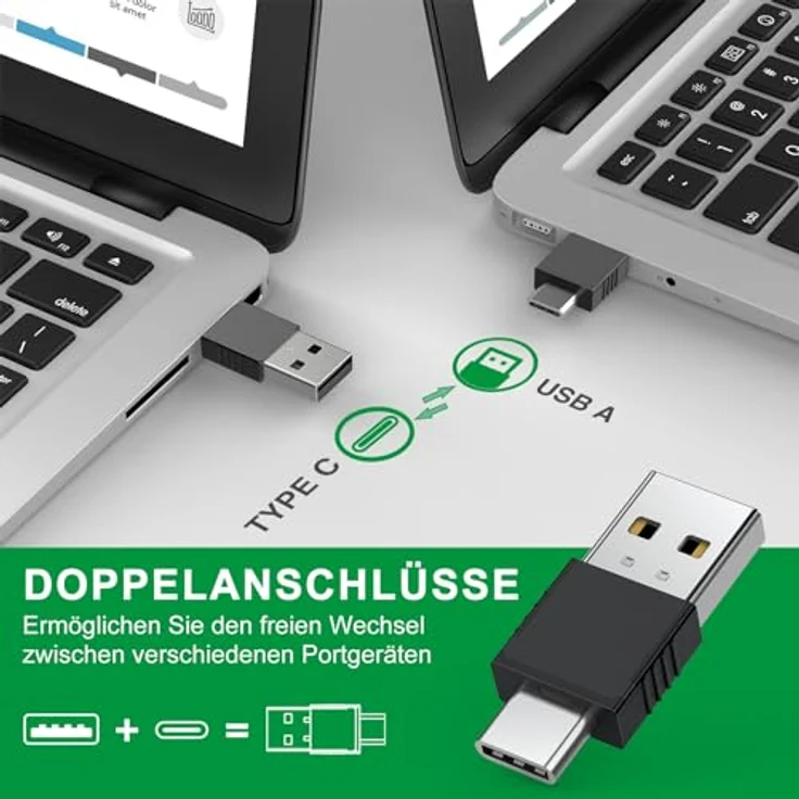 HASACOOL USB C Presenter, Kabellose 2.4 GHz Powerpoint Fernbedienung mit grünem Lichtpointer, Dual-Head-Empfänger für Windows/Mac/Linux/Android – Bild 3