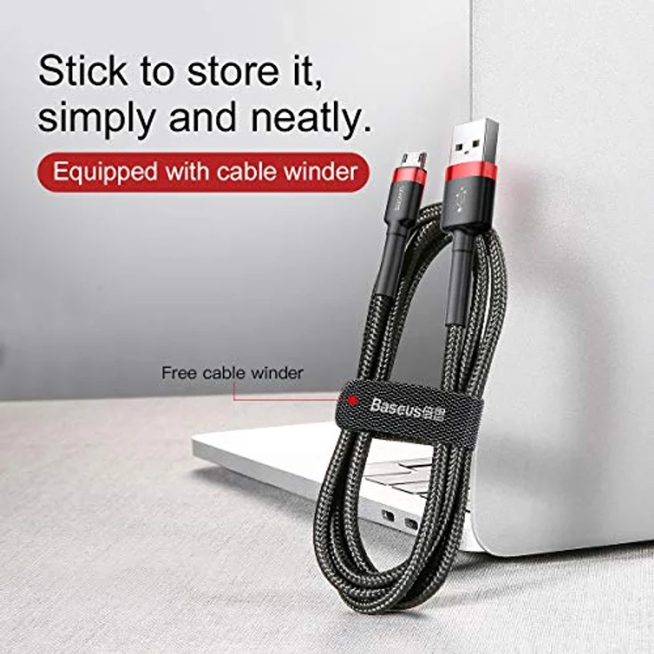 Baseus Cafule Cable - Double Side USB to Microusb QC 3.0, 2.4 A, 1 M (Red/Black) – Bild 7