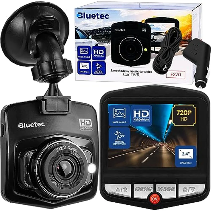 Blow Videorecorder BLACKBOX DVR F270 (Eingebautes Mikrofon, HD), Dashcam, Schwarz, Weiss – Bild 1