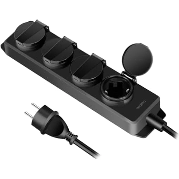 LogiLink LOGILINK Kabelschutzbox LPS284, 4-fach Steckdosenleiste, IP54, grün – Bild 8