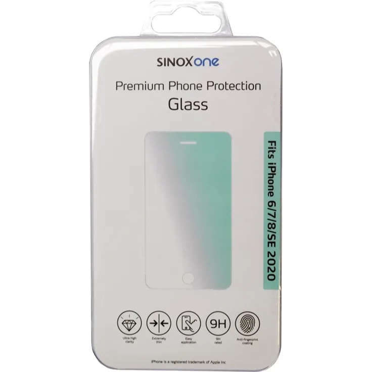 Sinox Protection Glass iPhone 6/7/8/SE®, Displayschutzfolie aus Glas für Apple iPhone 6, 6s, 7, 8, SE (2. Generation)
