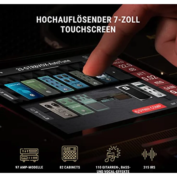 HeadRush Prime - Gitarren & Vocal Multi-Effekt-Pedal, Modelling-Prozessor mit Amp Cloner, Antares Auto-Tune, WLAN, Touchscreen, Looper & Bluetooth – Bild 3