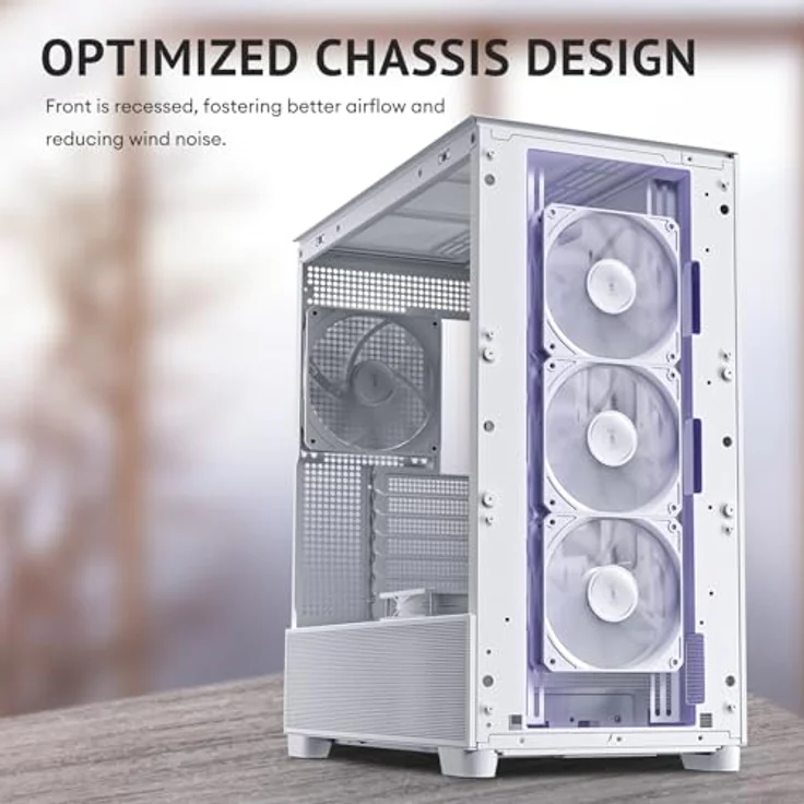 Antec Flux PC-Gehäuse, Full-Tower E-ATX, Aluminium & Holzrahmen, Tempered Glass, bis zu 2x 360mm Radiator Support, weiß – Bild 9