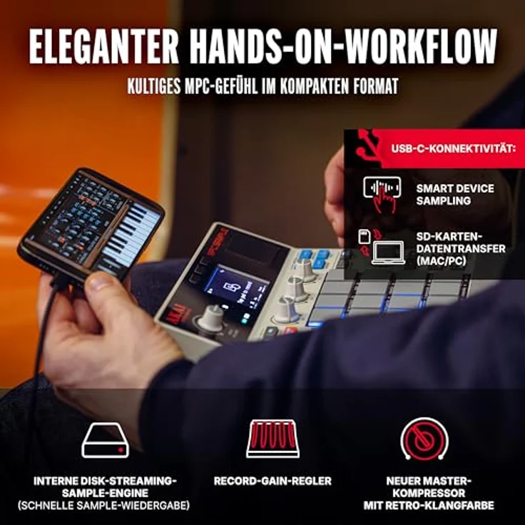 Akai MPC Sample, DJ Controller mit leistungsstarken Performance-Pads und umfangreicher Sampling-Funktionalität – Bild 4