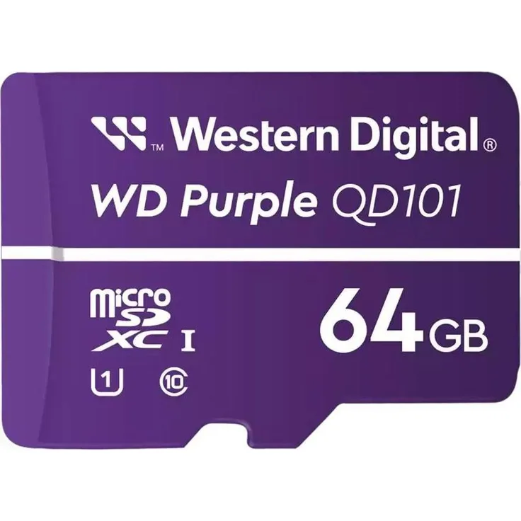WD Purple SC QD101, 64 GB microSDXC Speicherkarte, UHS Speed Klasse U1, violett