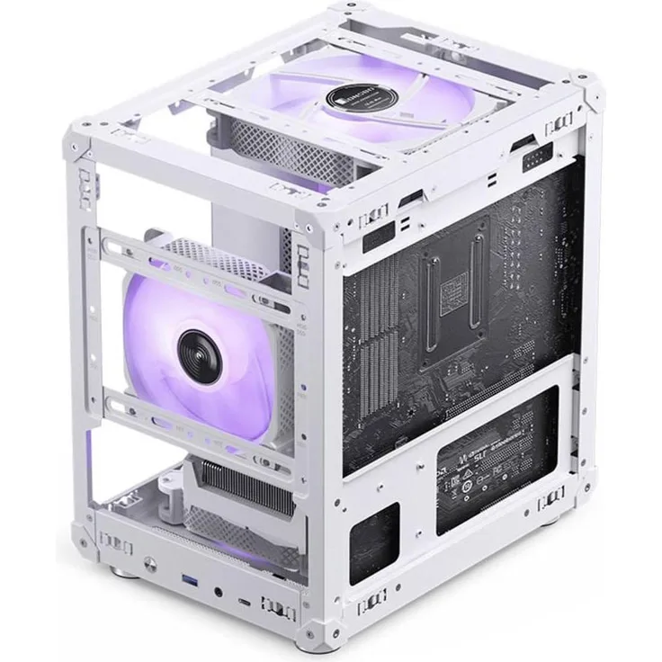 Jonsbo C6 (mATX), PC Gehäuse, Weiss - Elegantes Gehäuse mit optimalem Airflow, 3x 120 mm Lüfter, max. 225 mm GPU Länge