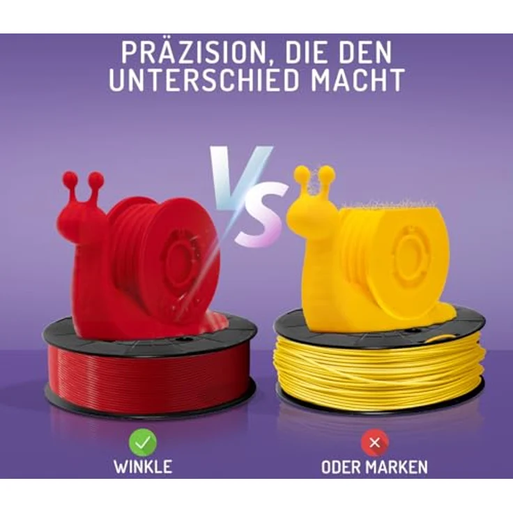 WINKLE PLA HD Filament 1.75mm Kanariengelb, 1kg Spule, biologisch abbaubares 3D-Drucker Filament, präzise Maßgenauigkeit +/- 0.05mm, kompatibel mit FDM Druckern – Bild 5